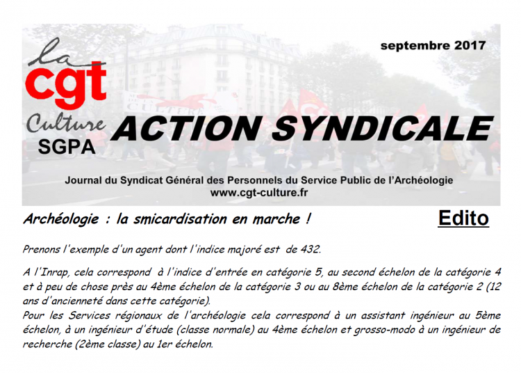 Action Syndicale Septembre 2017 La CGT Culture