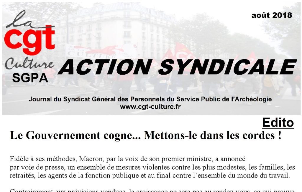 Action Syndicale Ao T La Cgt Culture