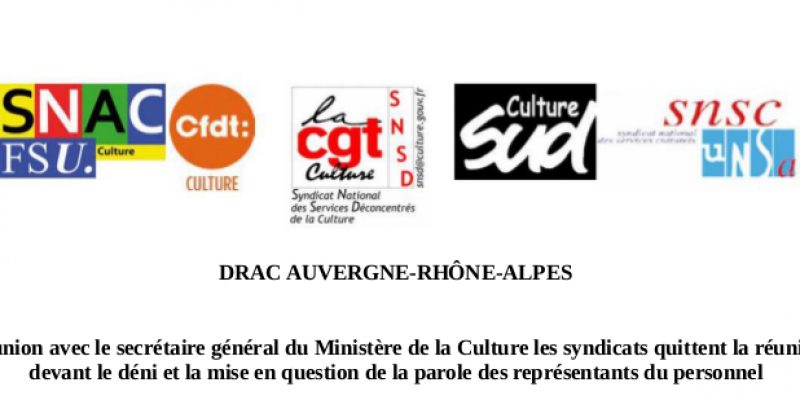 DRAC AUVERGNE-RHÔNE-ALPES : Réunion avec le secrétaire général du Ministère de la Culture