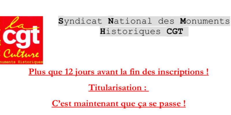 Plus que 12 jours avant la fin des inscriptions ! Titularisation : C’est maintenant que ça se passe !