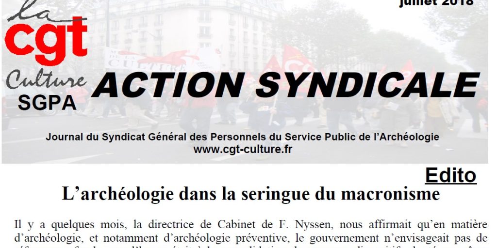 Action syndicale SGPA-CGT-culture Juillet 2018