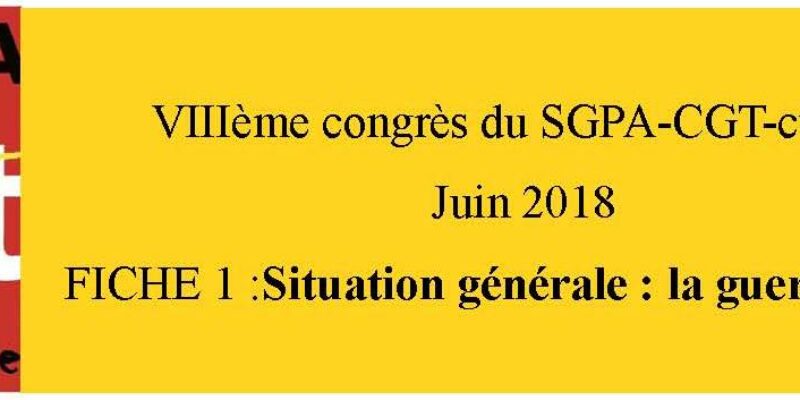 document d’orientation sgpa-cgt: fiche 1 La situation générale