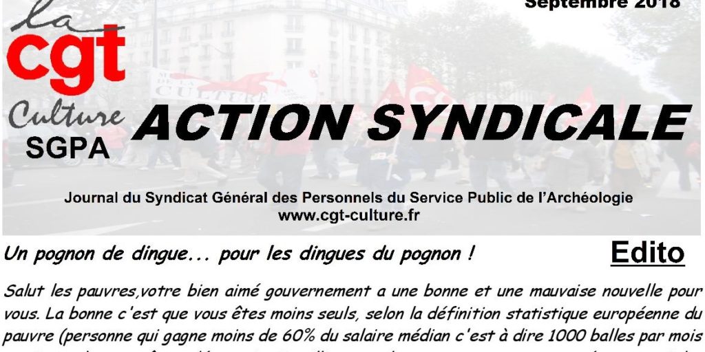 action syndicale SGPA-CGT-Culture septembre 2018