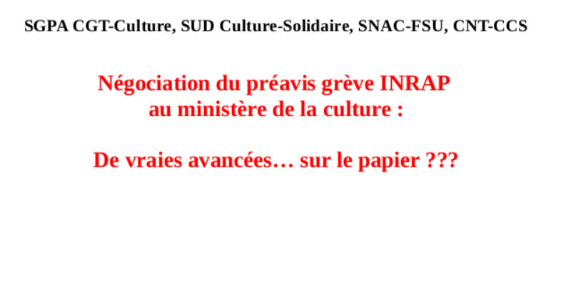 communiqué intersyndical archéologie 11 octobre 2018