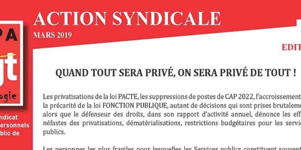 Action Syndicale SGPA CGT-Culture mars 2019