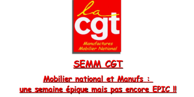 Mobilier national et Manufs : une semaine épique mais pas encore EPIC !!