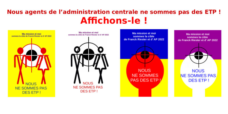 Nous agents, de l’administration centrale, ne sommes pas des ETP ! Affichons-le !