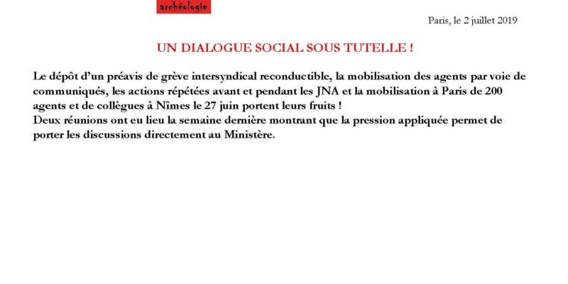 [SGPA-CGT] [SNAC-FSU] [SUD-CULTURE] [CNT-CCS] Un dialogue social sous tutelle