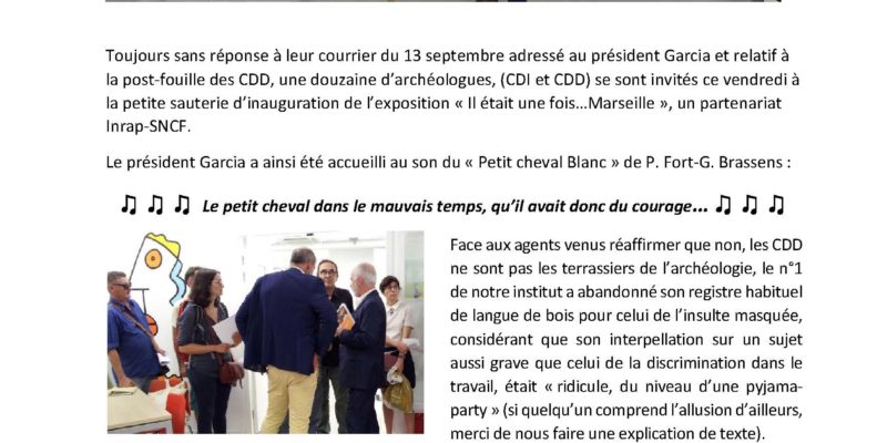 Monsieur le président de l’Inrap, les CDD ne sont pas les terrassiers de l’archéologie !