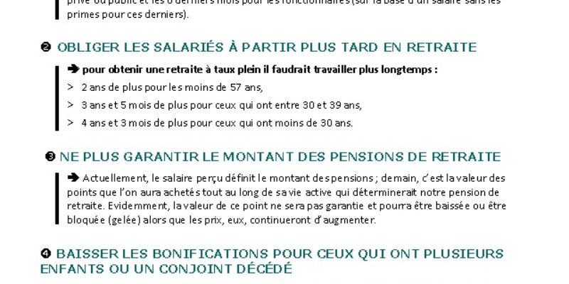 CONTRE LA RÉFORME DES RETRAITES.  Mobilisons-nous à partir du 5 décembre !