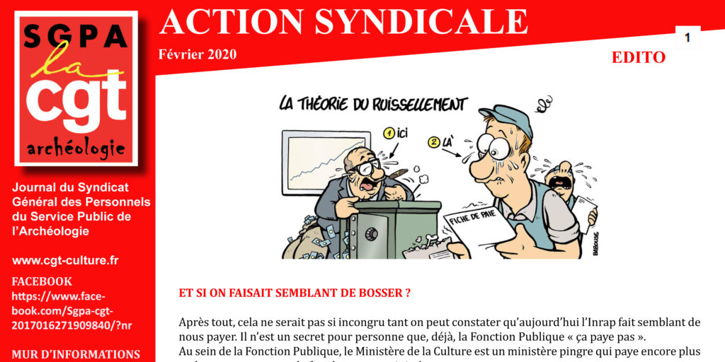 ARCHEO – ACTION SYNDICALE FÉVRIER 2020