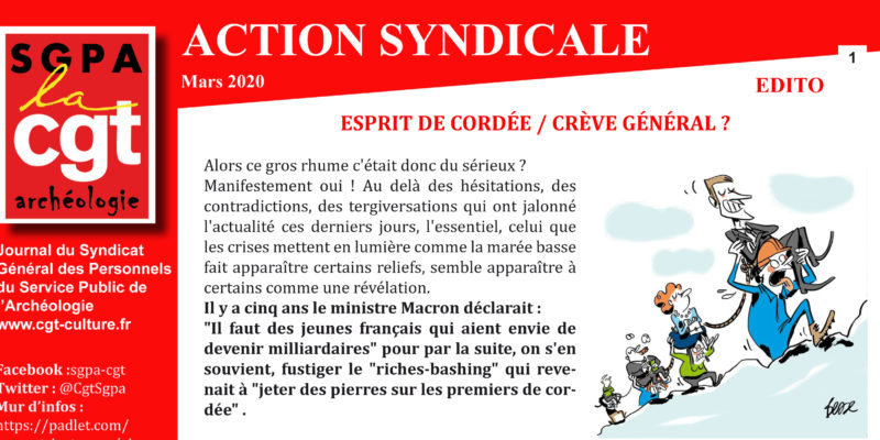 Archéo – Action Syndicale Mars 2020