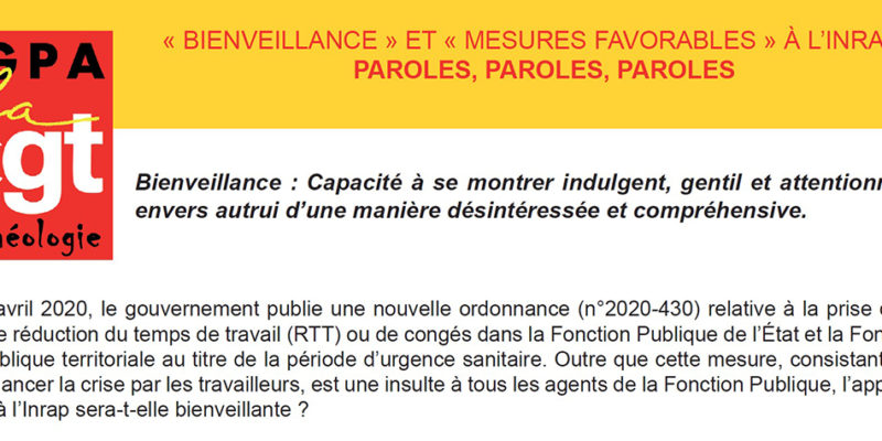 INRAP-décryptage de l’ordonnance relative aux RTT et congés