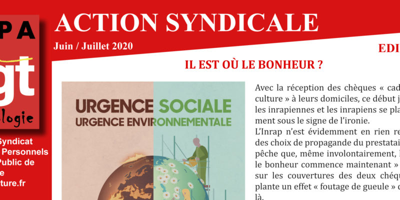 Archeo -Action syndicale juin / juillet 2020