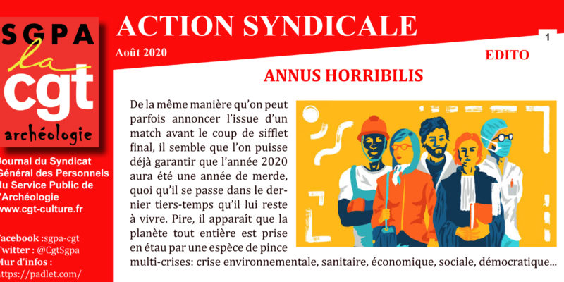 ARCHEO ACTION SYNDICALE AOÛT 2020