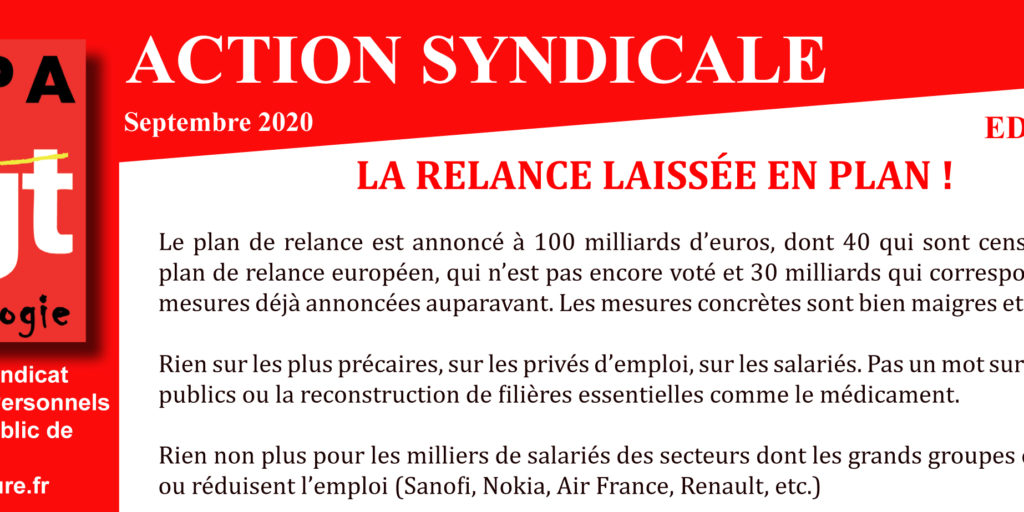 ARCHEO – ACTION SYNDICALE SEPTEMBRE 2020