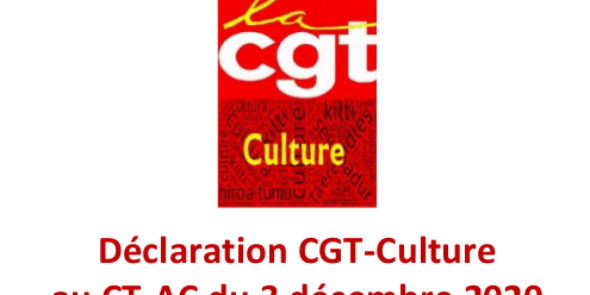 Déclaration CGT-Culture au CT-AC du 3 décembre 2020