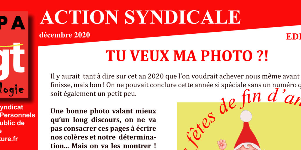 Archéo – ACTION SYNDICALE DECEMBRE 2020