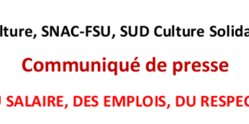 Communiqué de Presse : DU SALAIRE, DES EMPLOIS, DU RESPECT !