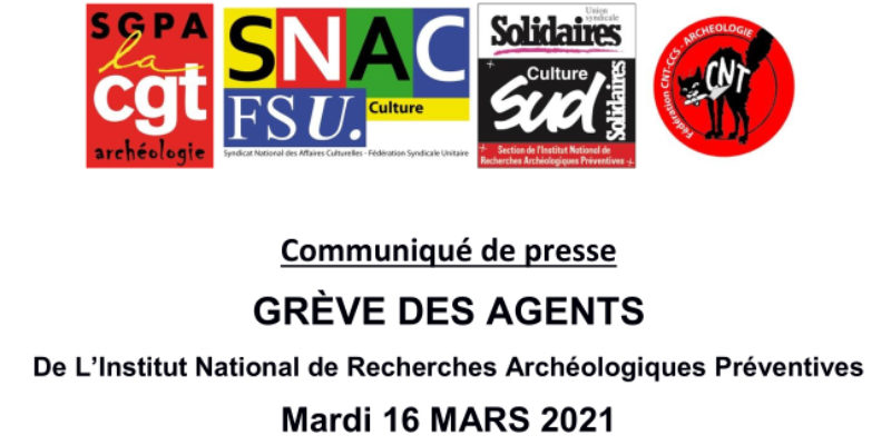 16 Mars 2021 : Grève des agents de l’INRAP