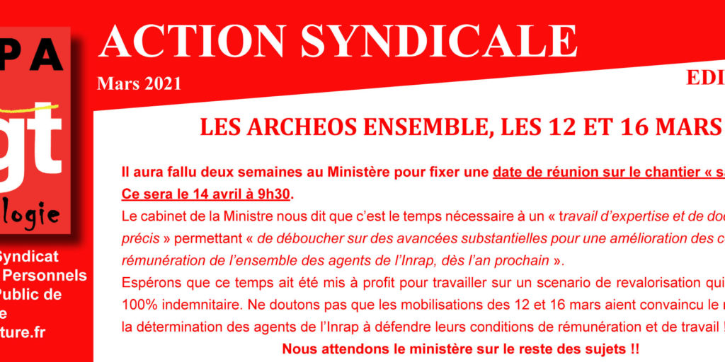 Archeo – Action syndicale Mars 2021