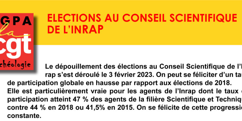 ARCHEO -Résultats des Elections au Conseil Scientifique de l’Inrap