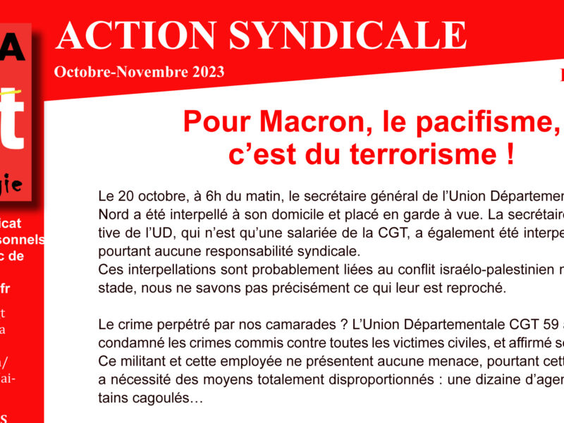 Archéologie – SGPA-CGT – Action Syndicale octobre / Novembre 2023