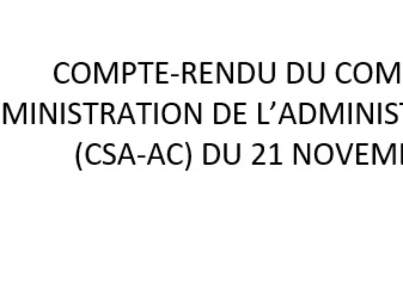 Compte-rendu du CSA-AC du 21 novembre 2023