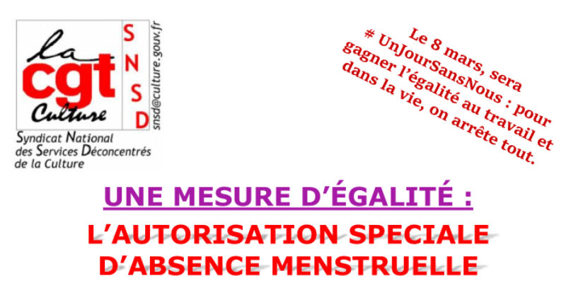 UNE MESURE D’ÉGALITÉ : L’Autorisation spéciale d’Absence MENSTRUELLE