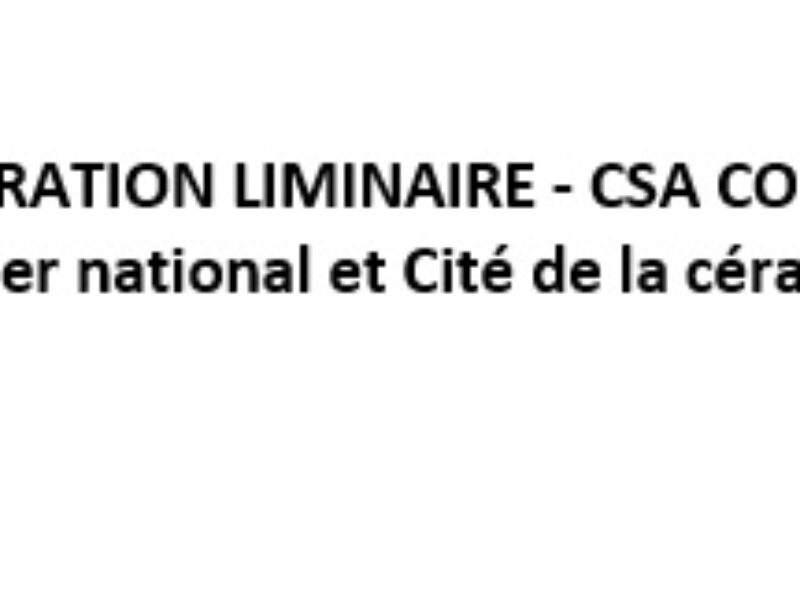 DÉCLARATION LIMINAIRE – CSA COMMUN du 20 MARS 2024 du Mobilier national et de la Cité de la céramique-Sèvres et Limoges