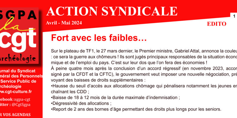 SGPACGT – Action Syndicale avril-mai 2024