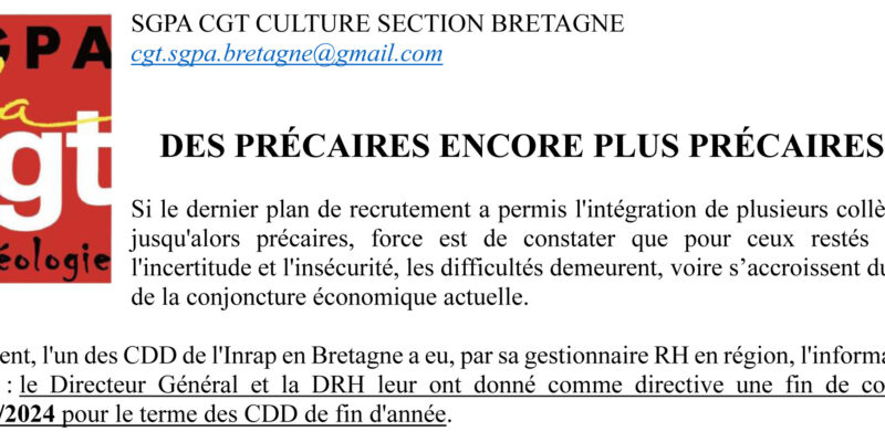 SGPA CGT Bretagne – Des précaires plus précaires