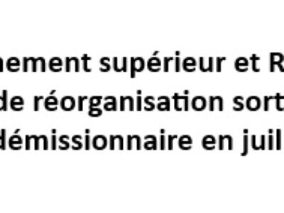 Enseignement supérieur et Recherche Culture : STOP au projet de réorganisation sorti du chapeau de la ministre démissionnaire en juillet dernier !