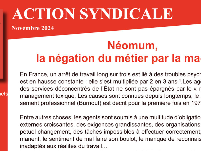 Archéo – Action Syndicale Novembre 2024