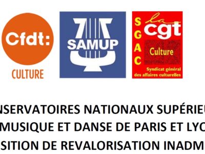 CONSERVATOIRES NATIONAUX SUPÉRIEURS DE MUSIQUE ET DANSE DE PARIS ET LYON : PROPOSITION DE REVALORISATION INADMISSIBLE