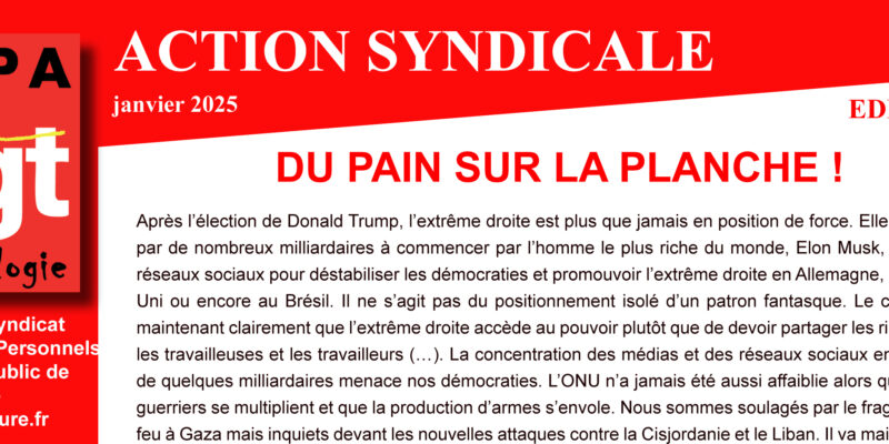 ARCHEO – ACTION SYNDICALE JANVIER 2025