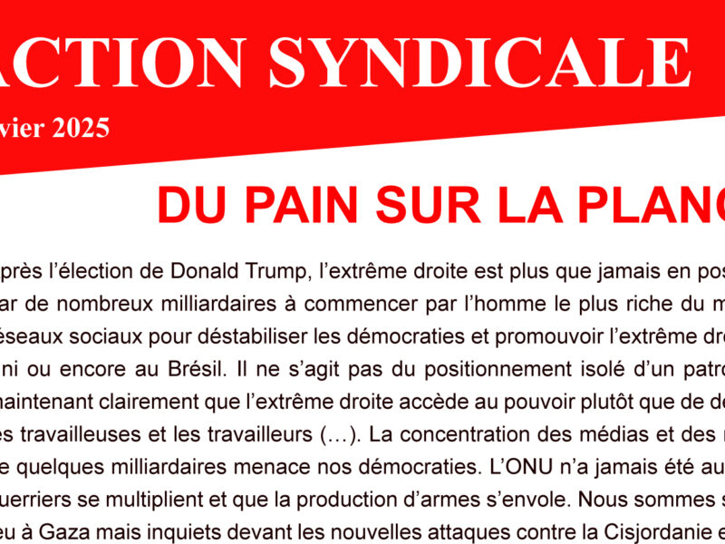 ARCHEO – ACTION SYNDICALE JANVIER 2025